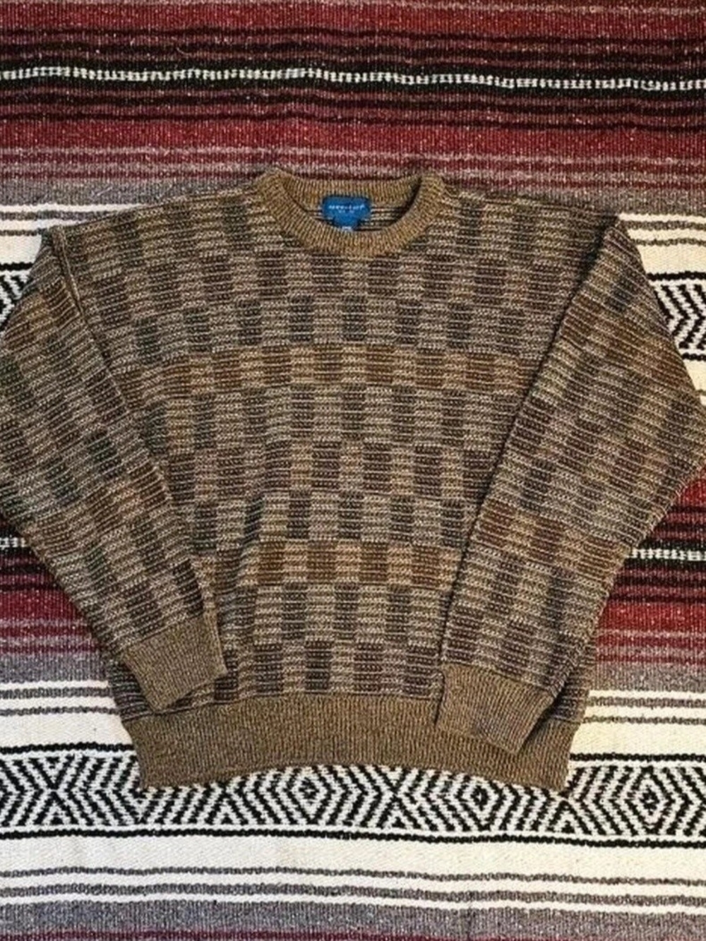 Geometric Grandpa Crewneck Sweater